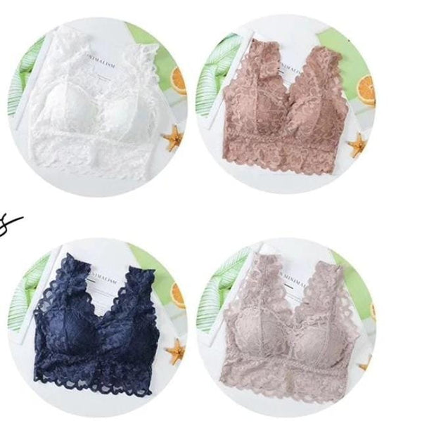 Pack of 4 - Breathable Female Sexy Lace Bra